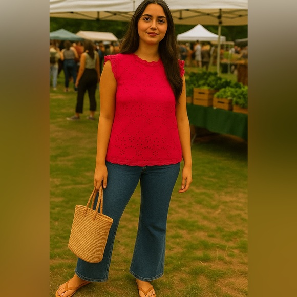 House of Harlow 1960 Tops - House Of Harlow 1960 Pink Eyelet Tank |‎ Size M